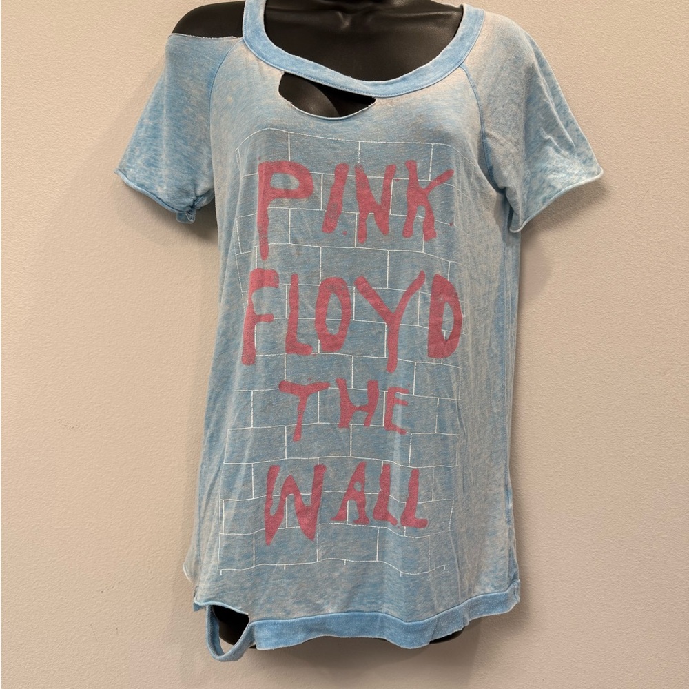 Rare Pink Floyd ‘The Wall’ Distressed Washed Blue Graphic Women's Top Size S